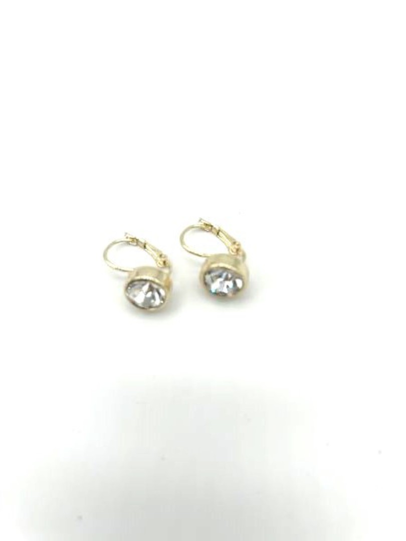 French Clip Diamond Earrings Light Gold image 0
